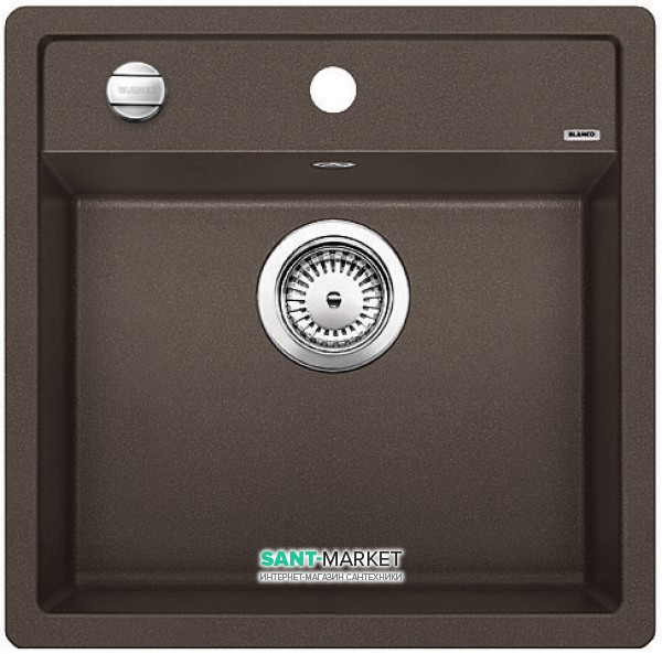 Мийка для кухні прямокутна BLANCO DALAGO 5 SILGRANIT врізна з клапаном-автоматом кава 518529
