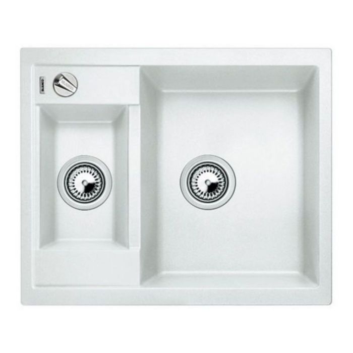 Мойка для кухни прямоугольная BLANCO METRA 6 SILGRANIT врезная  с клапаном-автоматом  белый 516157
