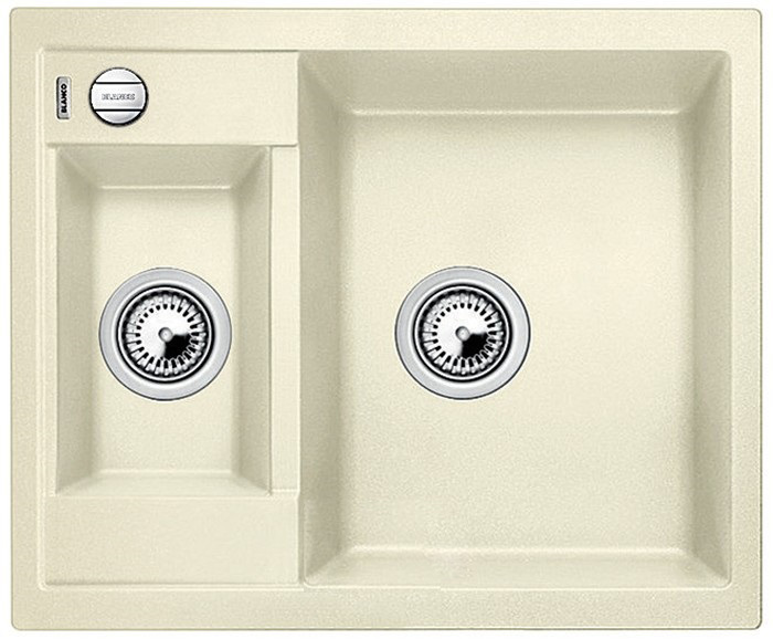 Мийка для кухні прямокутна BLANCO METRA 6 SILGRANIT врізна з клапаном-автоматом жасмин 516158