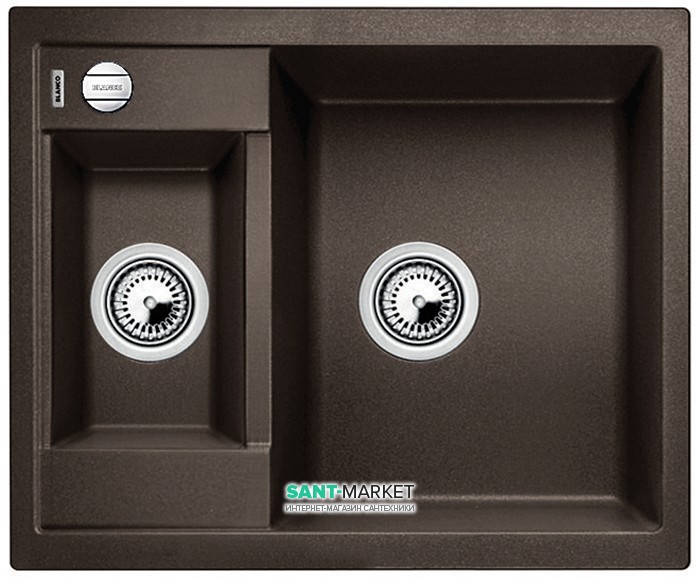 Мийка для кухні прямокутна BLANCO METRA 6 SILGRANIT врізна з клапаном-автоматом кава 516162