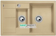 Мийка для кухні прямокутна BLANCO METRA 6 S COMPACT SILGRANIT врізна з клапаном-автоматом шампань 513938
