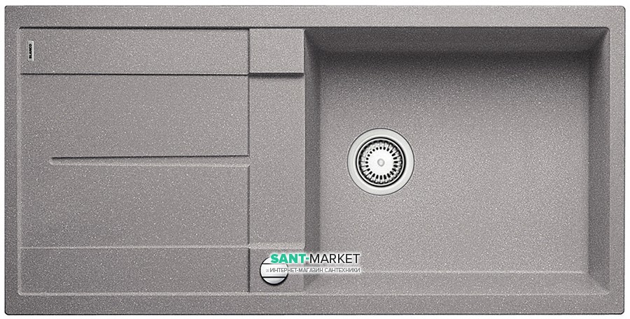 Мойка для кухни прямоугольная BLANCO METRA XL 6 S SILGRANIT врезная  с клапаном-автоматом  алюметаллик 515279