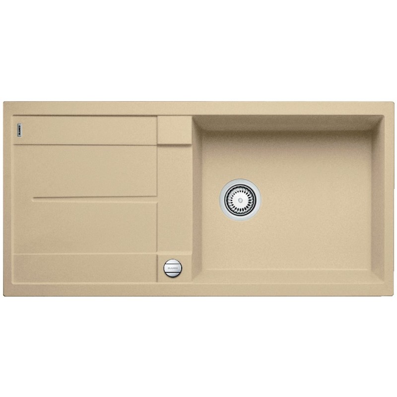 Мийка для кухні прямокутна BLANCO METRA XL 6 S SILGRANIT врізна з клапаном-автоматом шампань 515282