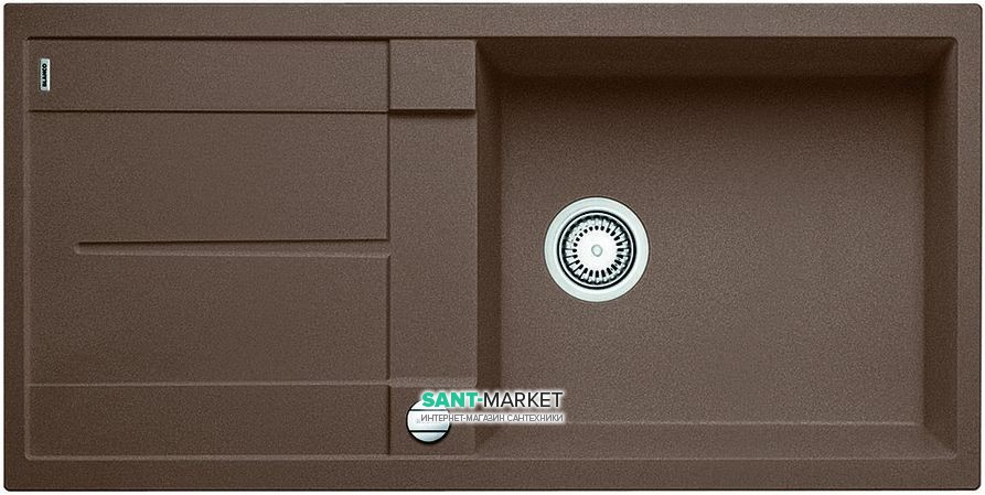 Мийка для кухні прямокутна BLANCO METRA XL 6 S SILGRANIT врізна з клапаном-автоматом мускат 521896