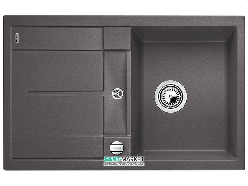 Мийка для кухні прямокутна BLANCO Metra 45 S SILGRANIT® PuraDur® темна скеля 518868