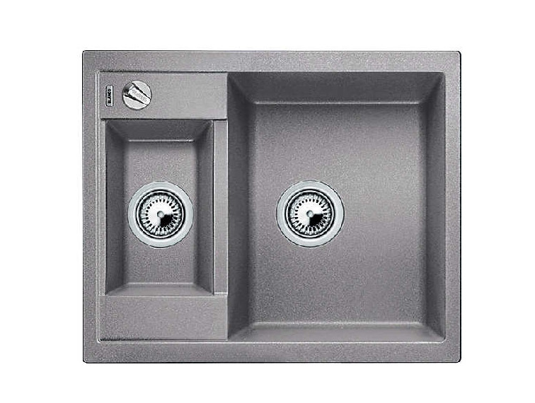 Мойка для кухни прямоугольная BLANCO METRA 6 SILGRANIT врезная  с клапаном-автоматом  алюметаллик 516156