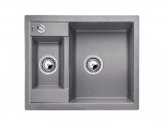 Мойка для кухни прямоугольная BLANCO METRA 6 SILGRANIT врезная  с клапаном-автоматом  алюметаллик 516156