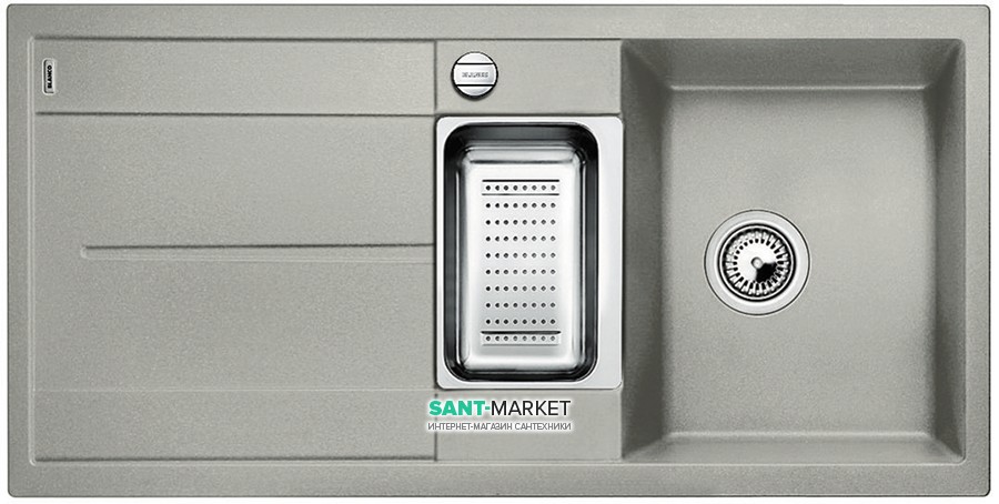 Мойка для кухни прямоугольная BLANCO METRA 6 S SILGRANIT врезная  с клапаном-автоматом  жемчужный 520577