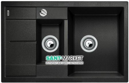Мойка для кухни прямоугольная BLANCO METRA 6 S COMPACT SILGRANIT врезная  с клапаном-автоматом  антрацит 513473