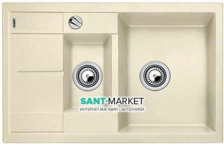 Мойка для кухни прямоугольная BLANCO METRA 6 S COMPACT SILGRANIT врезная  с клапаном-автоматом  жасмин 513469