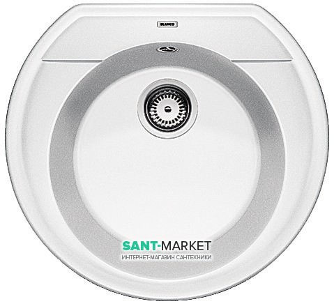 Мийка для кухні кругла BLANCO Rondoval 45 SILGRANIT® PuraDur® біла 515671