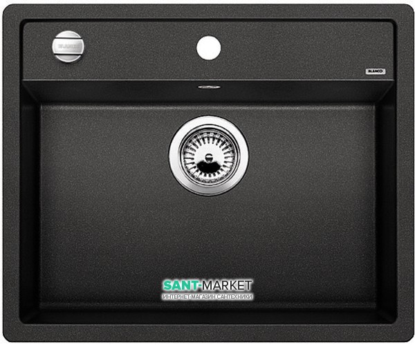 Мийка для кухні прямокутна BLANCO DALAGO 6 SILGRANIT врізна з клапаном-автоматом антрацит 514197