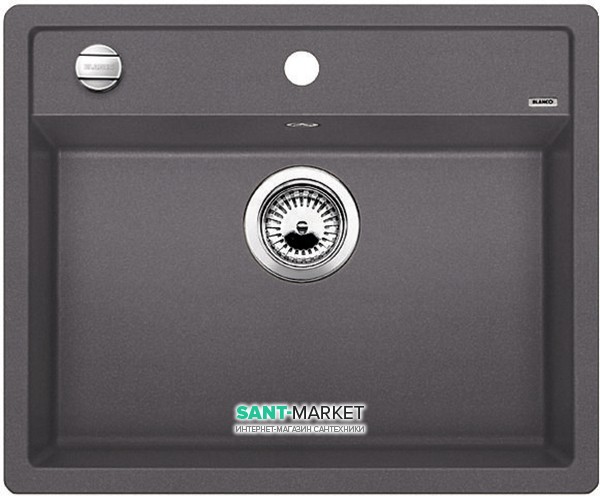 Мийка для кухні прямокутна BLANCO DALAGO 6 SILGRANIT врізна з клапаном-автоматом темна скеля 518850