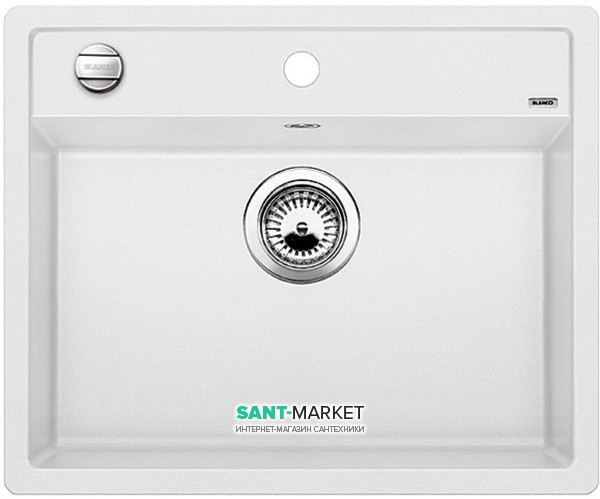 Мойка для кухни прямоугольная BLANCO DALAGO 6 SILGRANIT врезная  с клапаном-автоматом  белый 514199