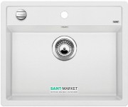 Мойка для кухни прямоугольная BLANCO DALAGO 6 SILGRANIT врезная  с клапаном-автоматом  белый 514199