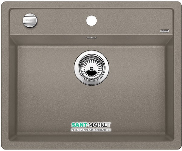 Мойка для кухни прямоугольная BLANCO DALAGO 6 SILGRANIT врезная  с клапаном-автоматом  серый беж 517320