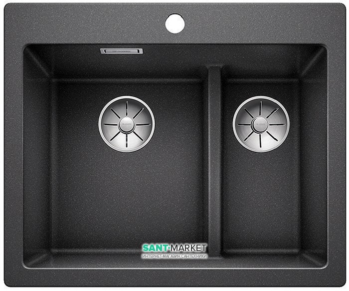 Мийка для кухні прямокутна BLANCO PLEON 6 Split врізна штучний граніт антрацит 521689