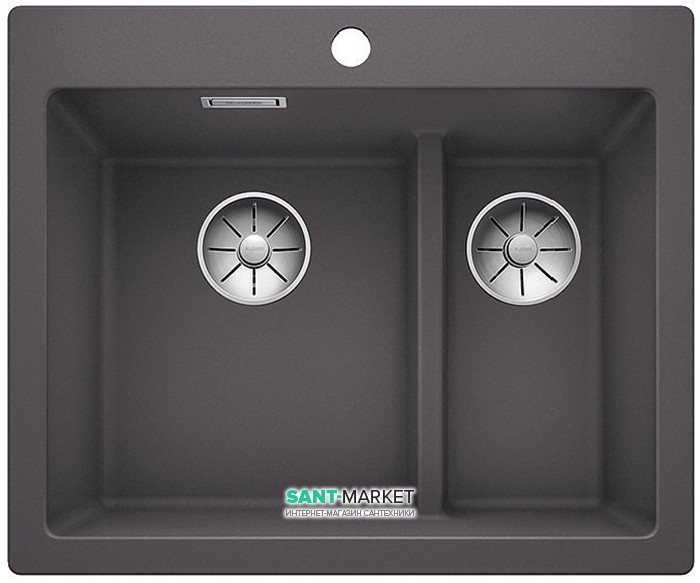 Мийка для кухні прямокутна BLANCO PLEON 6 Split врізна штучний граніт темна скеля 521690