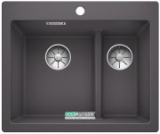Мойка для кухни прямоугольная BLANCO PLEON 6 Split врезная  искусственный гранит  темная скала 521690
