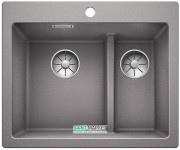 Мойка для кухни прямоугольная BLANCO PLEON 6 Split врезная  искусственный гранит  алюметаллик 521691