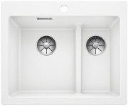 Мийка для кухні прямокутна BLANCO PLEON 6 Split врізна штучний граніт білий 521693