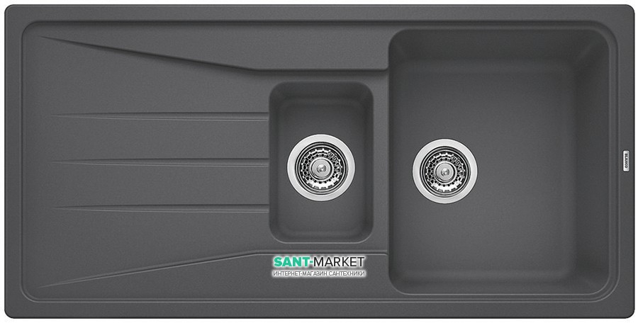 Мийка для кухні прямокутна BLANCO SONA 6 S SILGRANIT врізна обертаємося темна скеля 519853