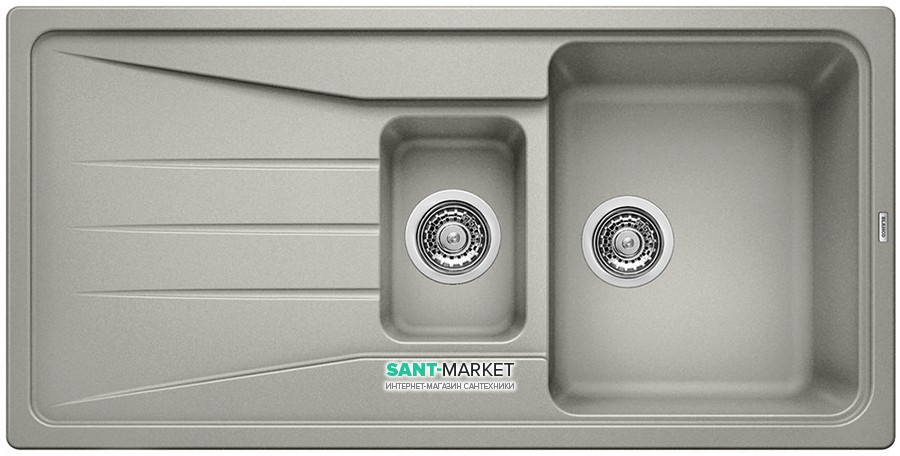 Мийка для кухні прямокутна BLANCO SONA 6 S SILGRANIT врізна обертаємося перловий 520483