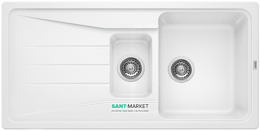 Мийка для кухні прямокутна BLANCO SONA 6 S SILGRANIT врізна обертаємося білий 519855