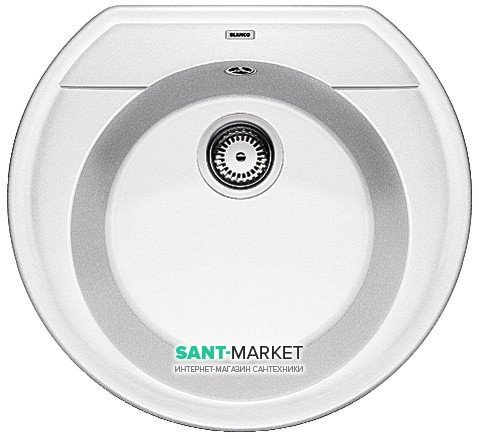 Мойка для кухни круглая BLANCO Rondoval 45 SILGRANIT® PuraDur® белая 515671