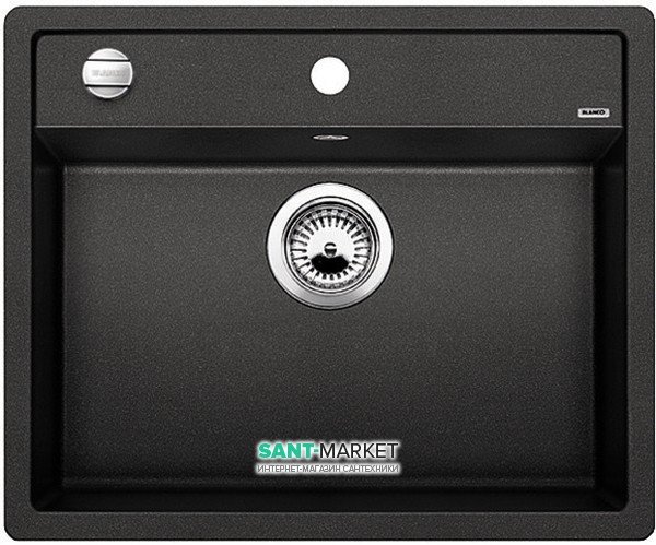 Мийка для кухні прямокутна BLANCO DALAGO 6 SILGRANIT врізна з клапаном-автоматом антрацит 514197