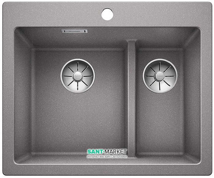 Мойка для кухни прямоугольная BLANCO PLEON 6 Split врезная  искусственный гранит  алюметаллик 521691