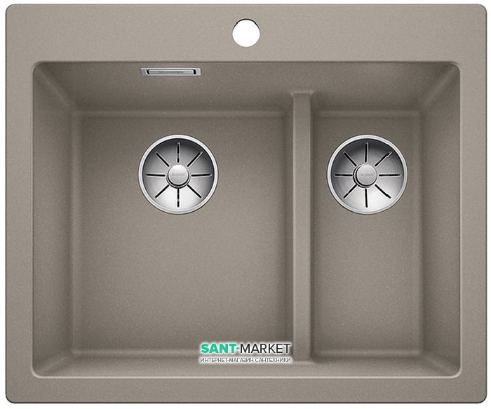Мийка для кухні прямокутна BLANCO PLEON 6 Split врізна штучний граніт сірий беж 521696