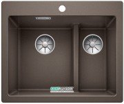 Мойка для кухни прямоугольная BLANCO PLEON 6 Split врезная  искусственный гранит  кофе 521698