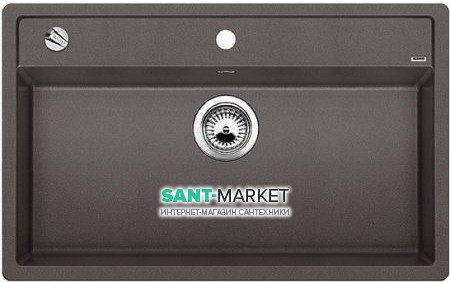 Мийка для кухні прямокутна BLANCO DALAGO 8 SILGRANIT врізна з клапаном-автоматом темна скеля 518852