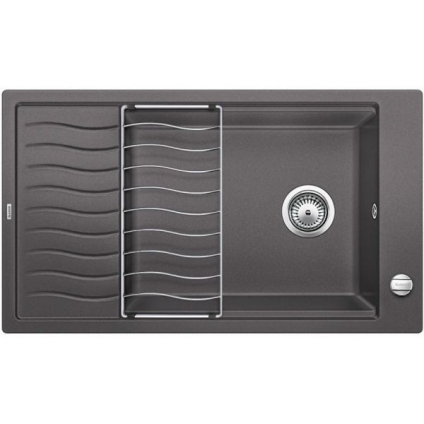 Мойка для кухни прямоугольная BLANCO ELON XL 8 S врезная  искусственный гранит  темная скала 524861