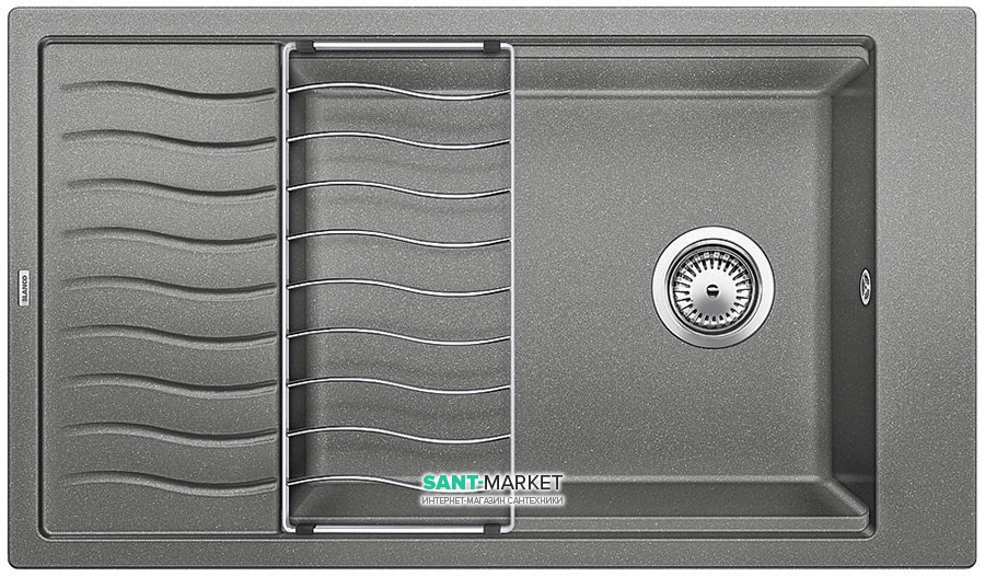 Мойка для кухни прямоугольная BLANCO ELON XL 8 S врезная  искусственный гранит  алюметаллик 524862