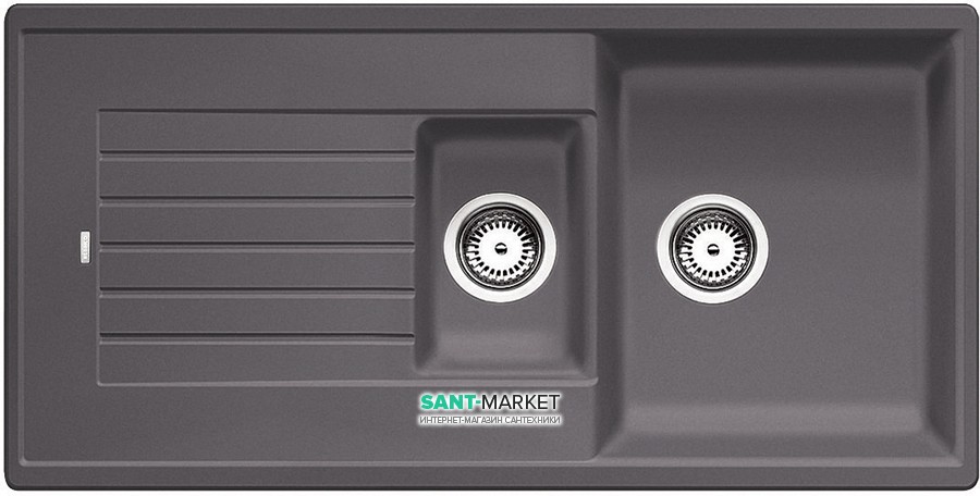 Мойка для кухни прямоугольная BLANCO ZIA 6 S SILGRANIT врезная  оборачиваемая  темная скала 518940
