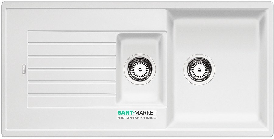 Мийка для кухні прямокутна BLANCO ZIA 6 S SILGRANIT врізна обертаємося білий 514742