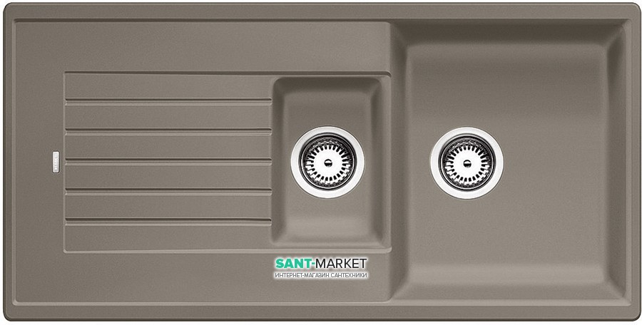 Мийка для кухні прямокутна BLANCO ZIA 6 S SILGRANIT врізна обертаємося сірий беж 517419