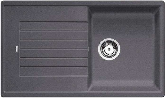 Мийка для кухні прямокутна BLANCO ZIA 5S SILGRANIT врізна темна скеля 520512