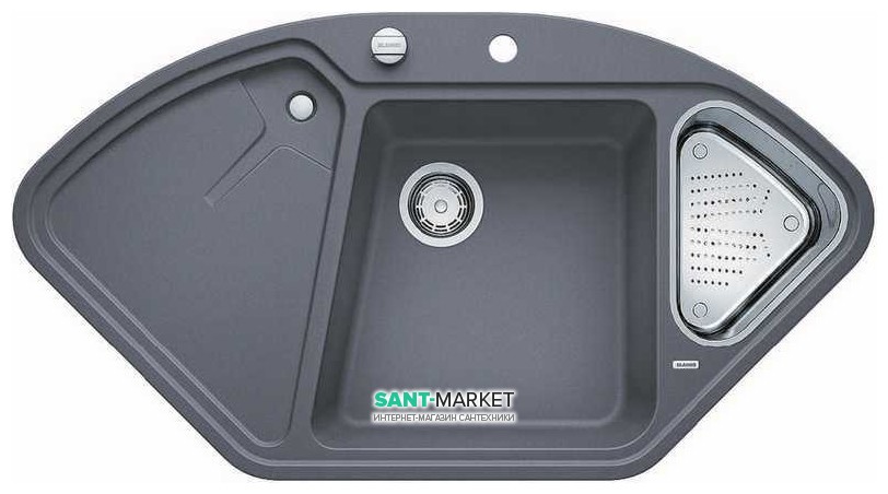 Мойка для кухни Blanco DELTA II-F SILGRANIT клапан-автомат  темная скала 523671