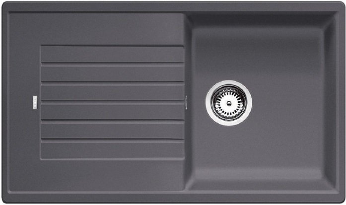 Мойка для кухни прямоугольная BLANCO ZIA 5S SILGRANIT врезная  темная скала 520512