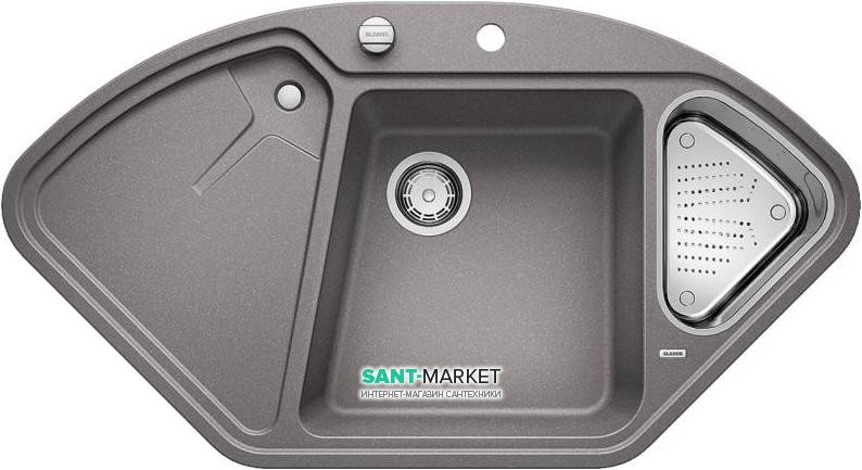 Мийка для кухні Blanco DELTA II-F SILGRANIT клапан-автомат алюметаллик 523672