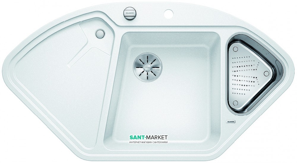 Мийка для кухні Blanco DELTA II-F SILGRANIT клапан-автомат білий 523673