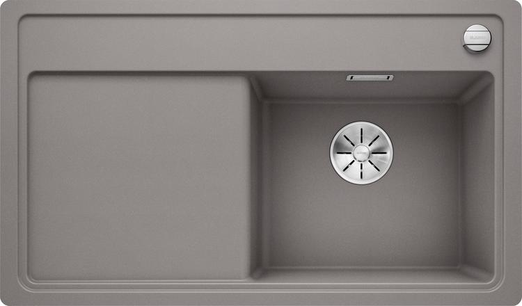 Мойка для кухни прямоугольная Blanco ZENAR 45 S-F SILGRANIT клапан-автомат  чаша справа  алюметаллик 523794