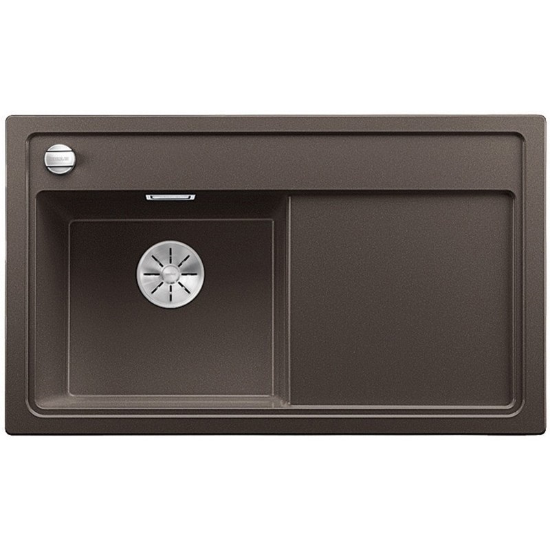 Мойка для кухни прямоугольная Blanco ZENAR 45 S-F SILGRANIT клапан-автомат  чаша слева  кофе 523824