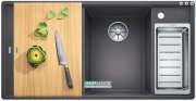 Мийка для кухні прямокутна BLANCO Axia III 6 S-F SILGRANIT® темна скеля 523484