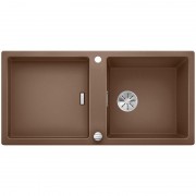 Мойка для кухни прямоугольная BLANCO Adon XL 6S SILGRANIT врезная  с клапаном-автоматом  мускат 523612