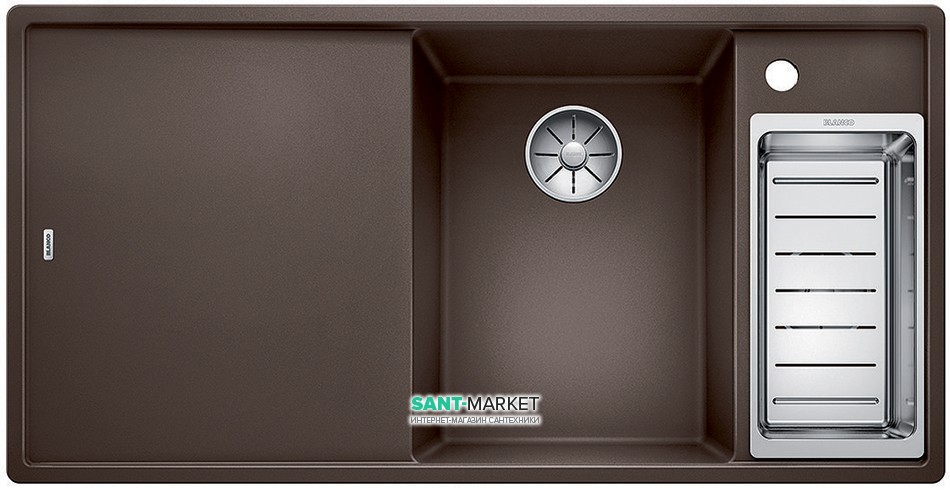 Мойка для кухни прямоугольная BLANCO Axia III 6 S-F SILGRANIT® кофе 523494