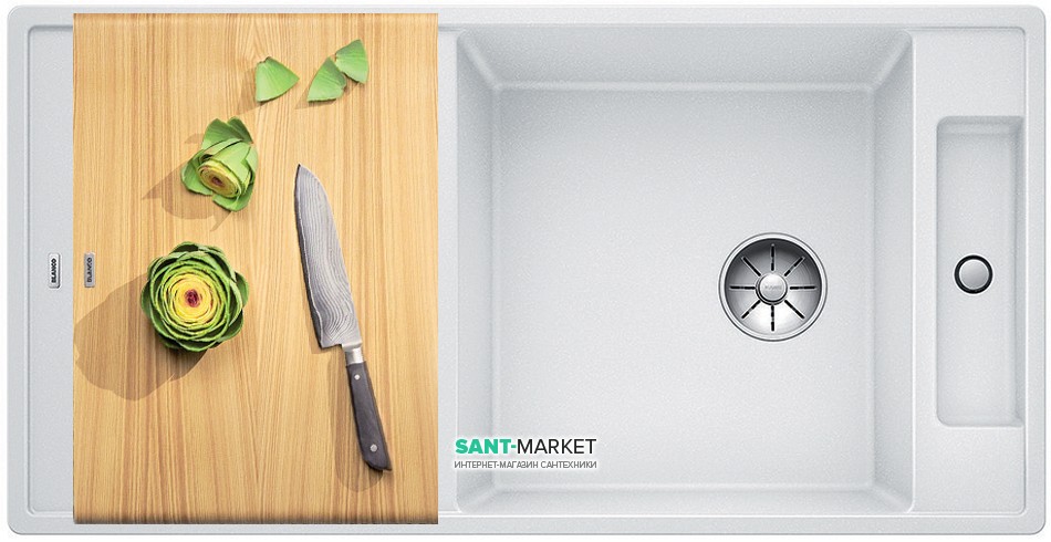 Мойка для кухни прямоугольная BLANCO Axia III XL 6 S-F SILGRANIT® белая 523523